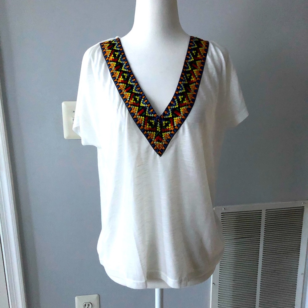 SHEIN printed neck line top/shirt. Size L